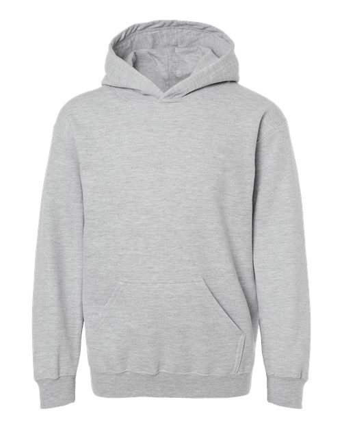 Youth Hooded Sweatshirt - Heather Grey Front