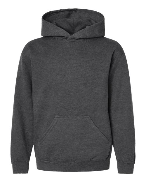 Youth Hooded Sweatshirt - Heather Charcoal Front