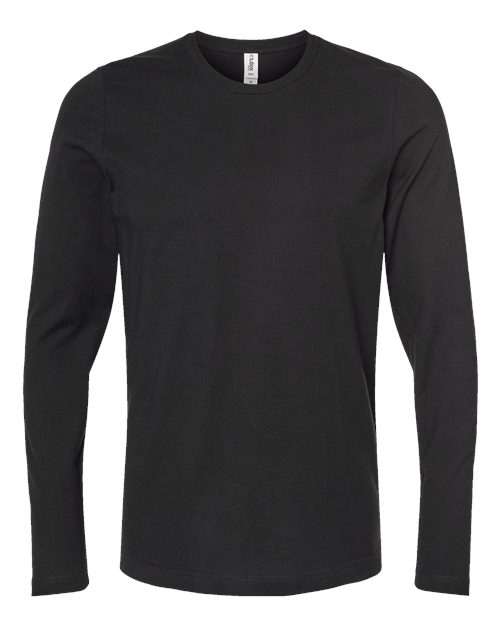 Unisex Premium Cotton Long Sleeve T-Shirt - Black Front