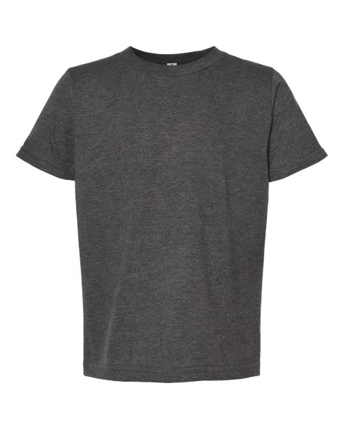 Youth Fine Jersey T-Shirt - Heather Charcoal Front