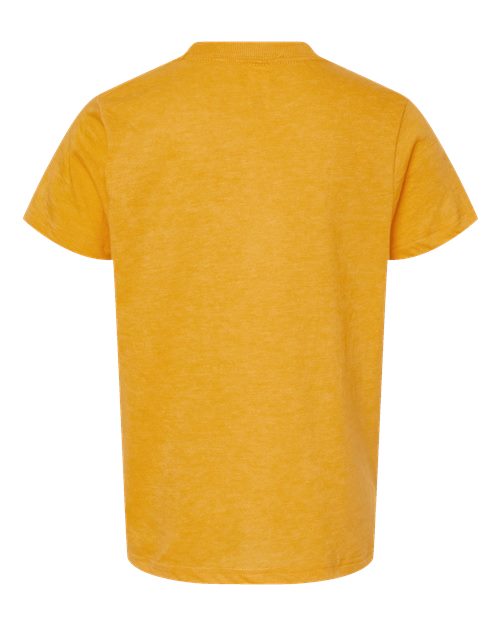 Youth Fine Jersey T-Shirt - Heather Mellow Yellow Back