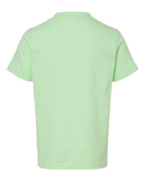Youth Fine Jersey T-Shirt - Heather Neo Mint Back