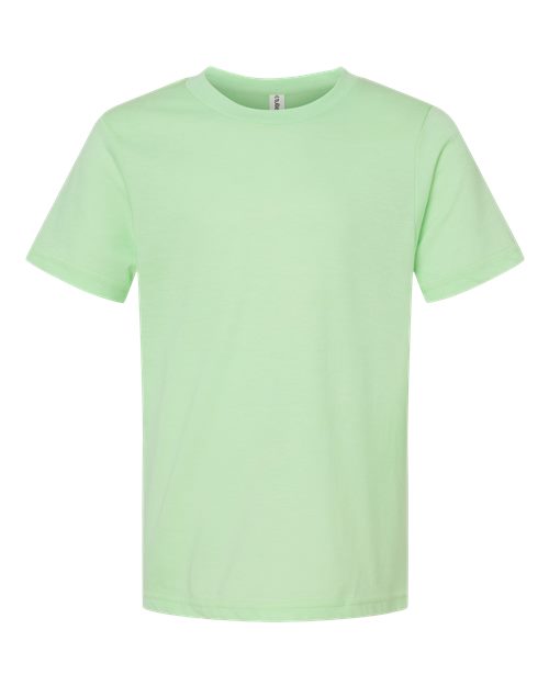 Youth Fine Jersey T-Shirt - Heather Neo Mint Front
