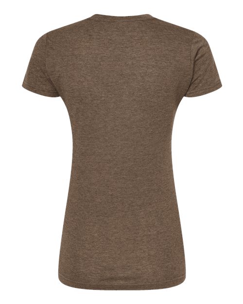 Women's Poly-Rich T-Shirt - Heather Brown Back