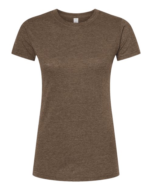 Women's Poly-Rich T-Shirt - Heather Brown Front