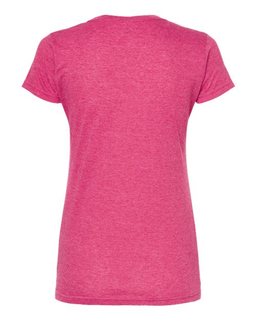 Women's Poly-Rich T-Shirt - Heather Fuchsia Back