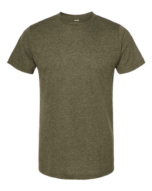 Unisex Poly-Rich T-Shirt - Heather Military Green Front