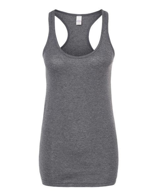 Women's Poly-Rich Racerback Tank Top - Heather Charcoal Front