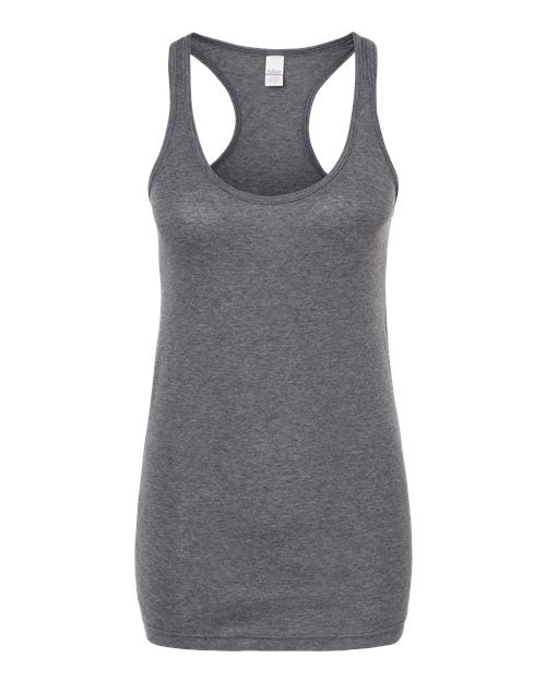 Tultex Women's Poly-Rich Racerback Tank Top - Heather Charcoal Front