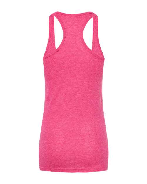 Women's Poly-Rich Racerback Tank Top - Heather Fuchsia Back