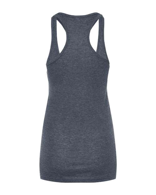 Women's Poly-Rich Racerback Tank Top - Heather Navy Back