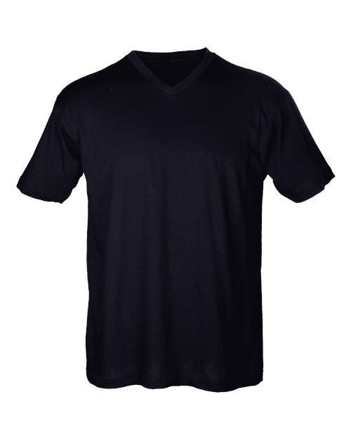 Men's Fine Jersey V-Neck T-Shirt - Black Front