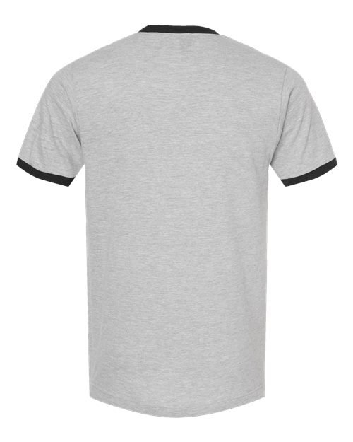 Unisex Fine Jersey Ringer T-Shirt - Heather Grey/ Black Back