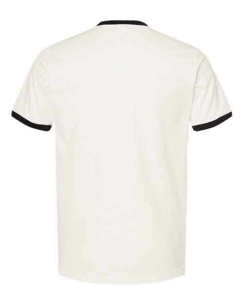 Unisex Fine Jersey Ringer T-Shirt - Vintage White/ Black Back