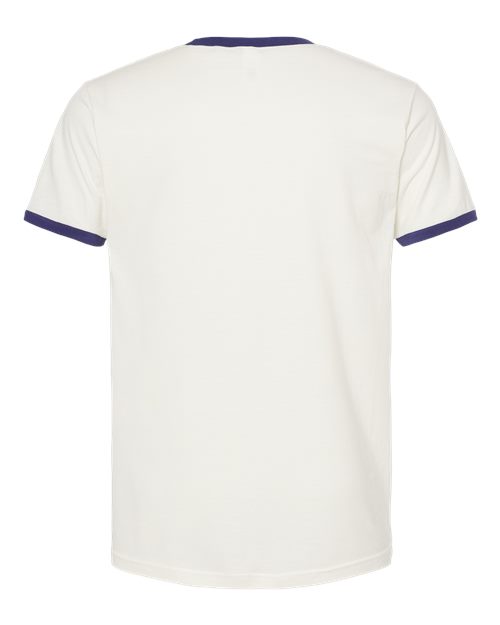 Unisex Fine Jersey Ringer T-Shirt - Vintage White/ Inked India Back