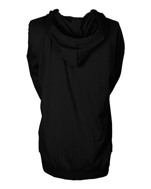 Unisex Beach Full-Zip Hooded Long Sleeve T-Shirt - Black Back