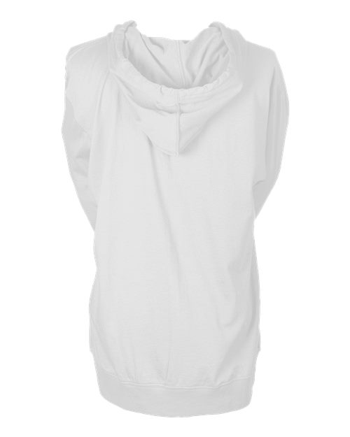 Unisex Beach Full-Zip Hooded Long Sleeve T-Shirt - White Back