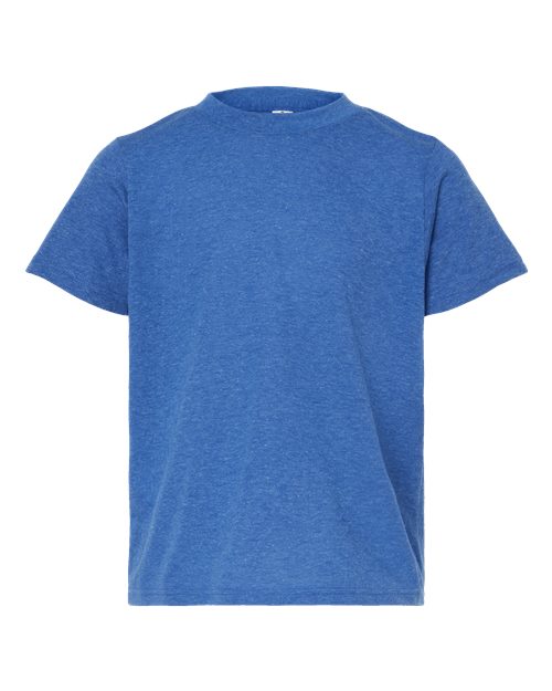 Tultex Youth Poly-Rich T-Shirt - Heather Royal Front