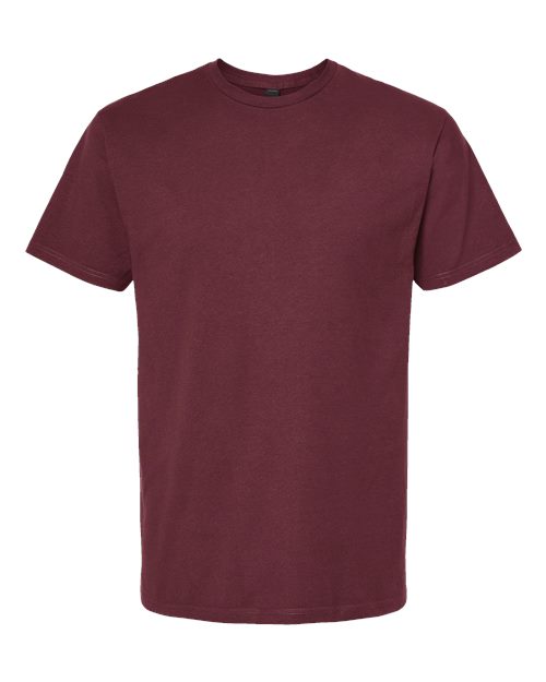 Unisex Heavyweight Jersey T-Shirt - Burgundy Front