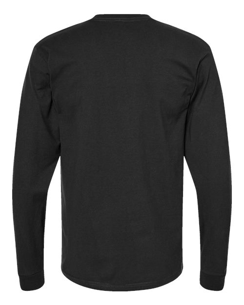 Unisex Heavyweight Jersey Long Sleeve T-Shirt - Black Back
