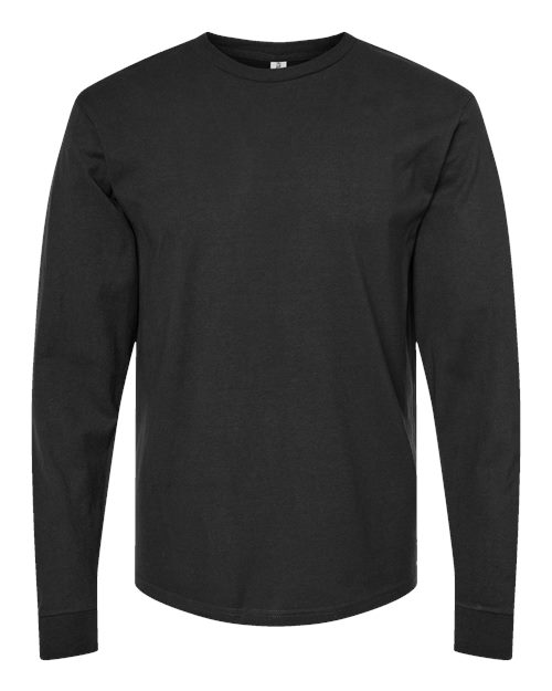 Unisex Heavyweight Jersey Long Sleeve T-Shirt - Black Front