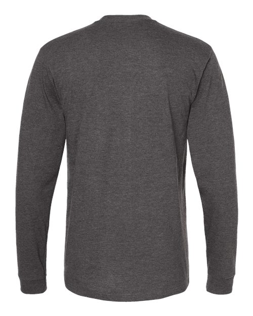 Unisex Heavyweight Jersey Long Sleeve T-Shirt - Heather Charcoal Back