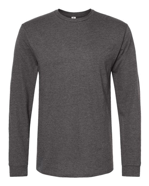 Tultex Unisex Heavyweight Jersey Long Sleeve T-Shirt - Heather Charcoal Front