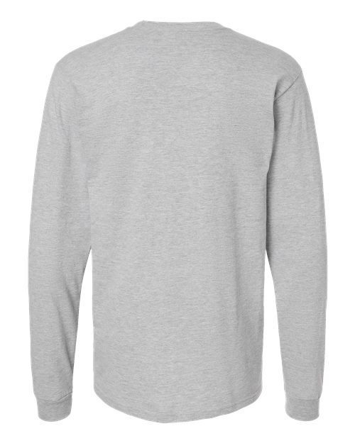 Unisex Heavyweight Jersey Long Sleeve T-Shirt - Heather Grey Back