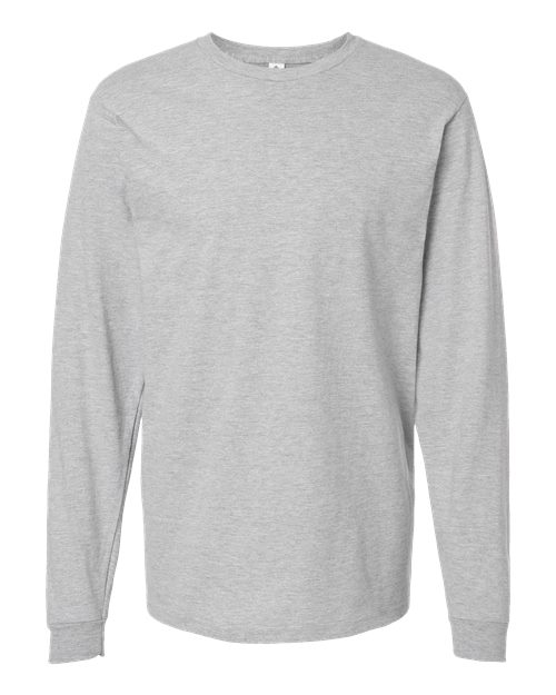 Unisex Heavyweight Jersey Long Sleeve T-Shirt - Heather Grey Front