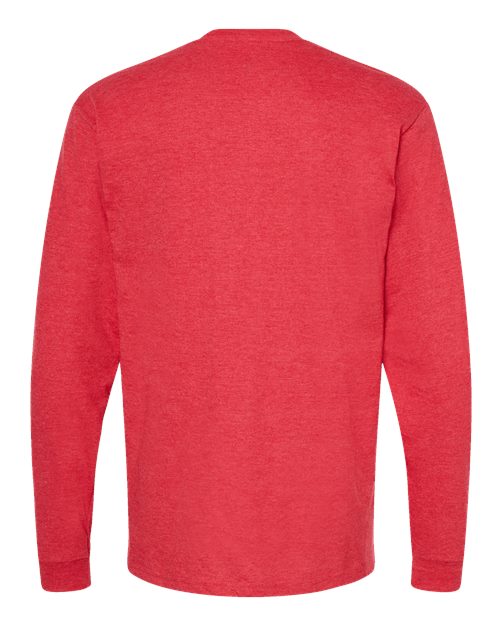 Unisex Heavyweight Jersey Long Sleeve T-Shirt - Heather Red Back