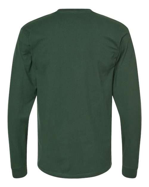 Unisex Heavyweight Jersey Long Sleeve T-Shirt - Hunter Green Back