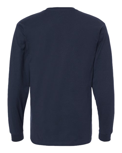 Unisex Heavyweight Jersey Long Sleeve T-Shirt - Navy Back