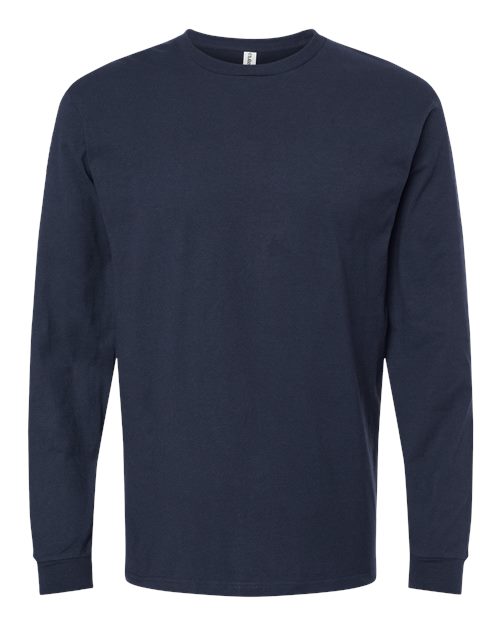 Unisex Heavyweight Jersey Long Sleeve T-Shirt - Navy Front