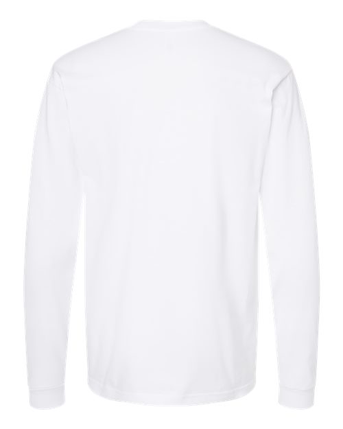 Unisex Heavyweight Jersey Long Sleeve T-Shirt - White Back