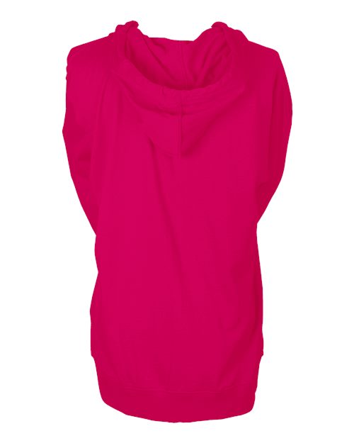 Unisex Beach Full-Zip Hooded Long Sleeve T-Shirt - Heliconia Back