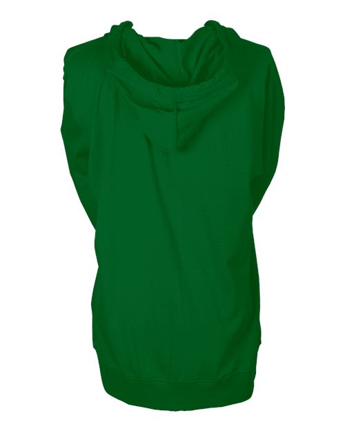 Unisex Beach Full-Zip Hooded Long Sleeve T-Shirt - Kelly Green Back
