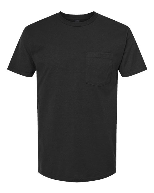 Unisex Heavyweight Jersey Pocket T-Shirt - Black Front
