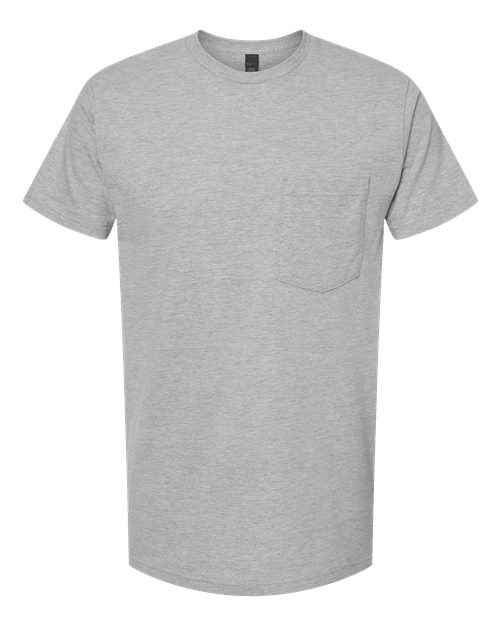 Unisex Heavyweight Jersey Pocket T-Shirt - Heather Grey Front
