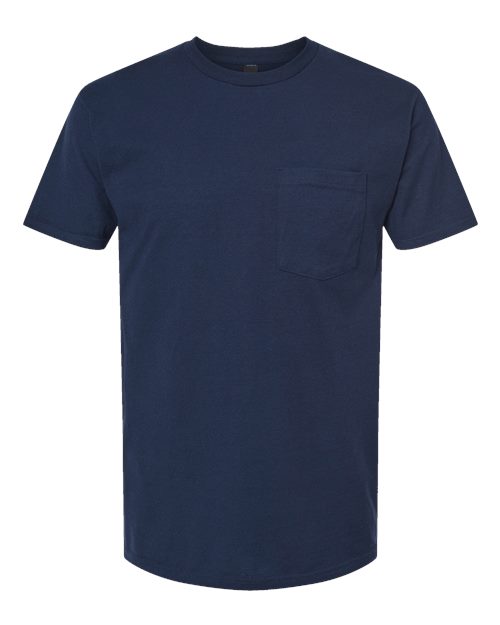 Unisex Heavyweight Jersey Pocket T-Shirt - Navy Front