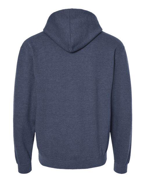 Unisex Fleece Hooded Sweatshirt - Heather Denim Back