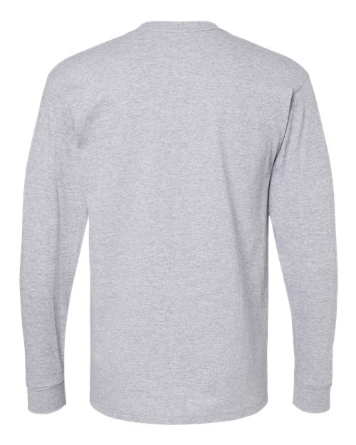 Unisex Gold Soft Touch Long Sleeve T-Shirt - Athletic Grey Back