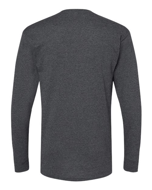 Unisex Gold Soft Touch Long Sleeve T-Shirt - Dark Heather Back