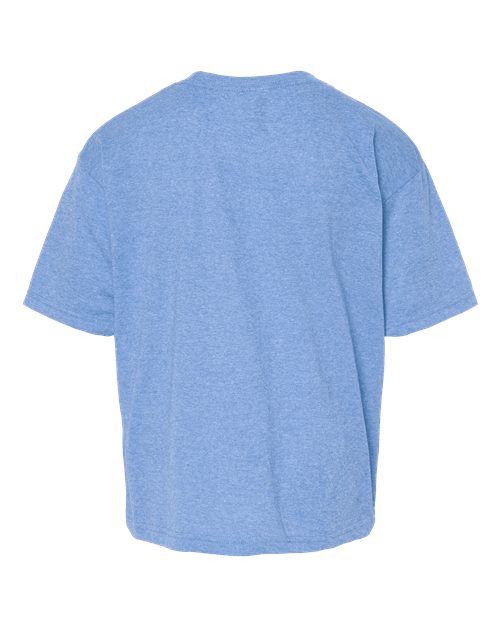 Youth Gold Soft Touch T-Shirt - Light Blue Heather Back