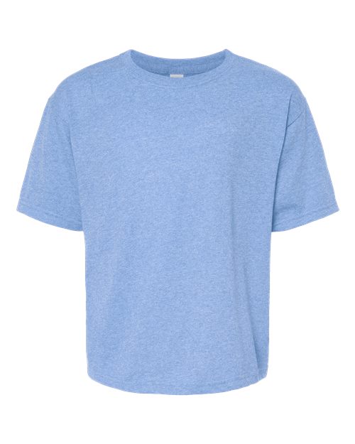 Youth Gold Soft Touch T-Shirt - Light Blue Heather Front