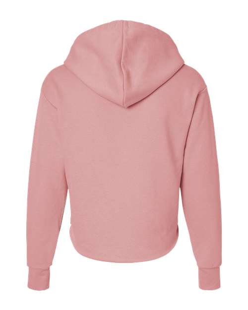 Women's Laguna Sueded Raw Edge Crop Hoodie Sweatshirt - Desert Pink Back