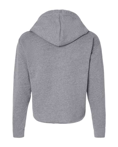 Women's Laguna Sueded Raw Edge Crop Hoodie Sweatshirt - Heather Grey Back