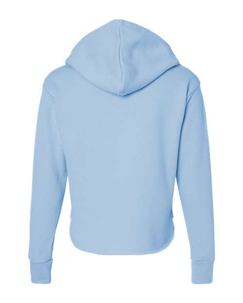 Women's Laguna Sueded Raw Edge Crop Hoodie Sweatshirt - Stonewash Denim Back