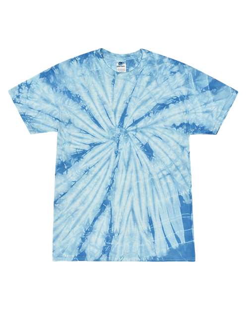 Unisex Multi-Color Tie-Dyed T-Shirt - Spider Baby Blue Front