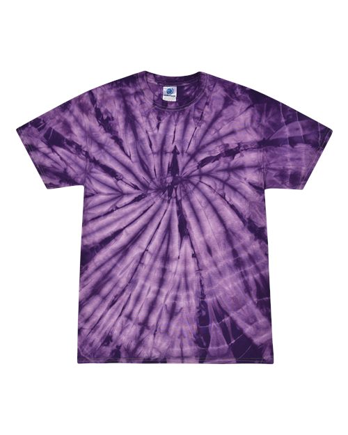 Unisex Multi-Color Tie-Dyed T-Shirt - Spider Purple Front