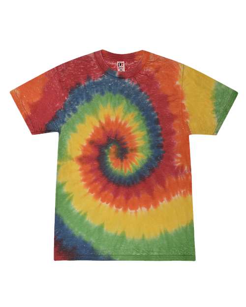 Unisex Festival Tie-Dyed Burnout T-Shirt - Rainbow Front